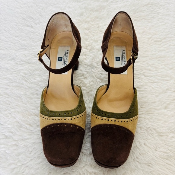 Givenchy Japan Multicolor Suede Leather Platform Heels Shoes Size 37 US 6.5 - Picture 10 of 16